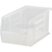 Global Industrial™ Plastic Stack & Hang Bin, 5-1/2"W x  14-3/4"D x 5"H, Clear - Pkg Qty 12