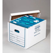 Corrugated Transfer File Record Storage Box With Lid 15-1/4x12-1/4x10-1/4, Price Each - Pkg Qty 20