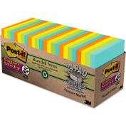 Post-it® Super Sticky Notes Cabinet Pk 65424NHCP, 3" x 3", Farmers Market, 70 Sheets, 24/Pack