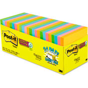 Post-it® Super Sticky Note Pads 65424SSANCP, 3" x 3", Electric Glow, 70 Sheets, 24/Pack