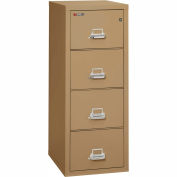 Fireking Fireproof 4 Drawer Vertical File Cabinet - Letter Size 18"W x 25"D x 53"H - Sand