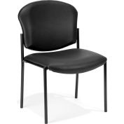 OFM Core Collection Manor Series Armless Guest and Reception Chair, Vinyl, in Black (408-VAM-606)