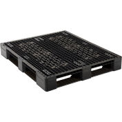 Global Industrial Rackable Plastic Pallet, HDPE, 48"x40", 4000 Lb. Fork Capacity, Black