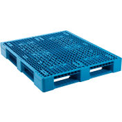 Global Industrial Rackable Plastic Pallet, Polypropylene, 48"x40", 4000 Lb. Fork Cap., Blue