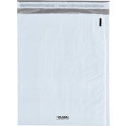 Global Industrial Bubble Lined Poly Mailers, 13-1/4"L x 8-5/16"W, White, Pack of 100