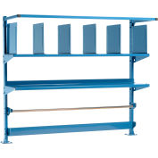 Upright Kit with Uprights, Upper Shelves, Dividers, Bin Rail & Roll Bar for 60"W Packing Workbenches