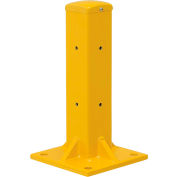 Global Industrial™ Protective Steel Barrier Post For Single Rail, 18"H , Yellow