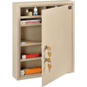 Global Industrial™ Medical Security Cabinet w/Double Key Locks, 14"Wx3-1/8"Dx17-1/8"H, Beige