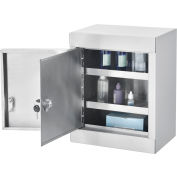 Global Industrial™ Stainless Steel Narcotics Cabinet W/Double Door/Double Lock, 12"Wx8"Dx15"H