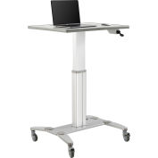 Global Industrial&#153; Sit-Stand Mobile Desk With Tablet Slot, Gray/Silver