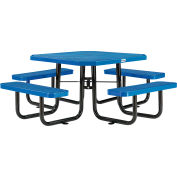 Global Industrial 46" Octagonal Picnic Table, Expanded Metal, Blue