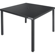 Global Industrial&#153; 40&quot; Square Aluminum Slatted Dining Table, Black