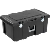 Global Industrial™ Plastic Shipping/Storage Tote w/ Attached Lid,  21-7/8x15-1/4x12-7/8, Gray
