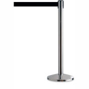 Tensator Safety Crowd Control Queue Post, Polished Chrome With 7'6" Black Belt - Pkg Qty 2