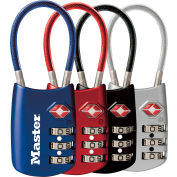 Master Lock® No. 4688D TSA-Accepted Luggage Combination Padlock 2"W Assorted Colors Price Each - Pkg Qty 4