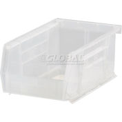 Plastic Stack & Hang Bin, 6"W x 9-1/4"D x 5"H, Clear - Pkg Qty 12