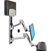 Ergotron® 45-358-026 LX Sit-Stand Wall Mount System with Medium CPU Holder