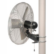 TPI IHP24-PM, 24 Inch Pole Mount Fan Non Oscillating 1/3 HP 3800 CFM 1 PH TE Motor