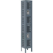 Global Industrial Infinity® Double Tier 2 Dr Ventilated Locker, 12"Wx15"Dx36"H, Assembled
