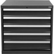 Global Industrial Modular Drawer Cabinet, 5 Drawers, w/Lock w/o Dividers 30"x27"x29-1/2" Black