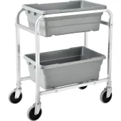 Global Industrial™ Chrome Wire Cart With (4) 6H Blue Grid Containers  21x24x40