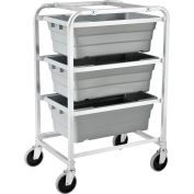 Global Industrial™ NSF Aluminum Lug Cart 26"L x 19"W x 41"H, 3 Tote Capacity, Unassembled