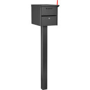 Global Industrial Residential Mailbox Front/Rear Access 12-1/2x13-5/8x18-1/4 48" Ground Post