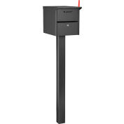 Global Industrial™ Residential Mailbox Front/Rear Access 12-1/2x13-5/8x18-1/4 48" Ground Post