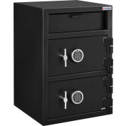 Global Industrial B-Rate Depository Safe Front Loading, 2 Doors, Digital Lock, 20"Wx20"Dx30"H