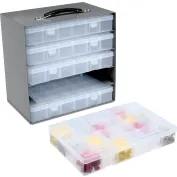 Terry - Drawer Small Parts Organizer with Label Holder, 4 Rectangular Drawers 24,9x36,6x25