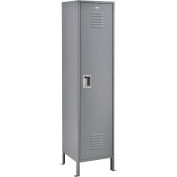Global Industrial Infinity® Single Tier 1 Door Locker, 18"Wx18"Dx72"H, Gray, Assembled