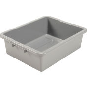 Global Industrial NSF Plastic Bus Tub, 21-1/2"L x 17-3/4"W x 7"H, Gray - Pkg Qty 5
