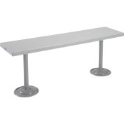Global Industrial Locker Bench W/Steel Tube Pedestals, Plastic Top, 48"Wx12"Dx17"H