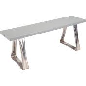 Global Industrial Locker Bench W/Stainless Trapezoid Pedestals, Plastic Top, 48"Wx12"Dx17"H