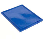 Global Industrial Lid LID231 for Stack and Nest Storage Container SNT225, SNT230, Blue - Pkg Qty 3