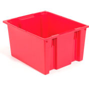Global Industrial Stack and Nest Storage Container SNT300 No Lid 29-1/2 x 19-1/2 x 15, Red - Pkg Qty 3