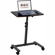 Seville Classics AirLift Adjustable Laptop Cart, Walnut