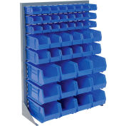 Global Industrial™ Singled Sided Louvered Bin Rack 35 x 15 x 50 - 42 Blue Premium Stacking Bins