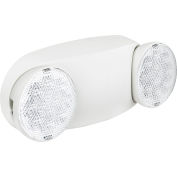 Global Industrial 2 Head Round LED Emergency Light w/ Adjustable Optics, Ni-Cad Battery Backup