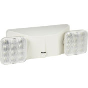 Global Industrial 2 Head Square LED Emergency Unit w/ Adjustable Optics, Ni-Cad Battery Backup