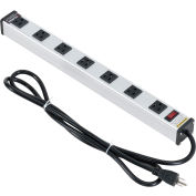 Global Industrial™ Power Strip, 7 Outlets, 15A, 20"L, 6' Cord
