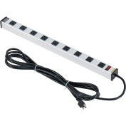 Global Industrial™ Power Strip, 9 Outlets, 15A, 25"L, 15' Cord