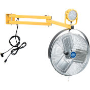 Global Industrial LED Dock Light w/ 40" Arm, 30W, 3000 Lumens, 5000K, 18" 3-Speed Fan