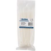 Global Industrial&#153; 8&quot; Cable Zip Ties, Natural with UV, 75 Lb., 100 Pack