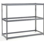 Global Industrial Wide Span Rack 48Wx24Dx96H W/ 3 Shelves No Deck 1200 Capacity Per Level, GRY