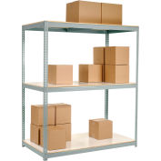 Global Industrial™ Wide Span Rack 48x36x84 3 Shelves Deck 1200 lb. Cap Per Level Gray