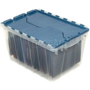 Akro-Mils® Clear Attached Lid Container 66486FILEB w/File Rails - 21-1/2"L x 15"W x 12-1/2"H - Pkg Qty 6
