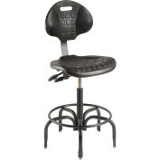 BioFit Ergonomic Stool - Urethane - Height Range 24 - 31" - Black w/ Black Powder Coat