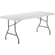 Table pliante en plastique Interion®, 76 cm x 183 cm, blanche