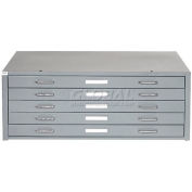 Interion® - Blueprint Flat File Cabinet – 5 Drawer - 47”W – Gray